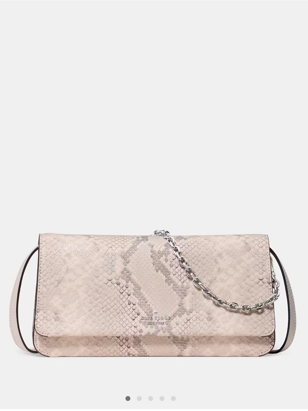 kate spade Blush Snake-Embossed Leather Chain Crossbody